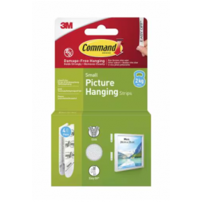 3M Command™ Small Picture Hanging Strips 2kg, 4 Pairs (8 Strips) - White 3M Command™ Small Picture Hanging Strips 2kg, 4 Pairs (8 Strips) - White